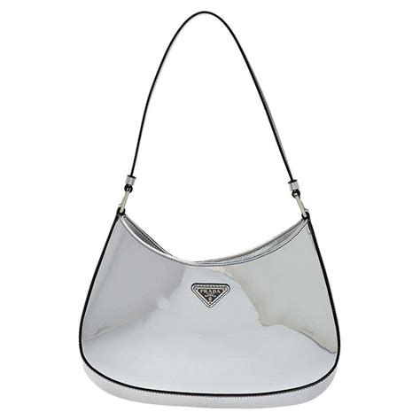 prada silver shoulder bag